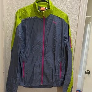 Puma Women's Gray and Lime windbreaker